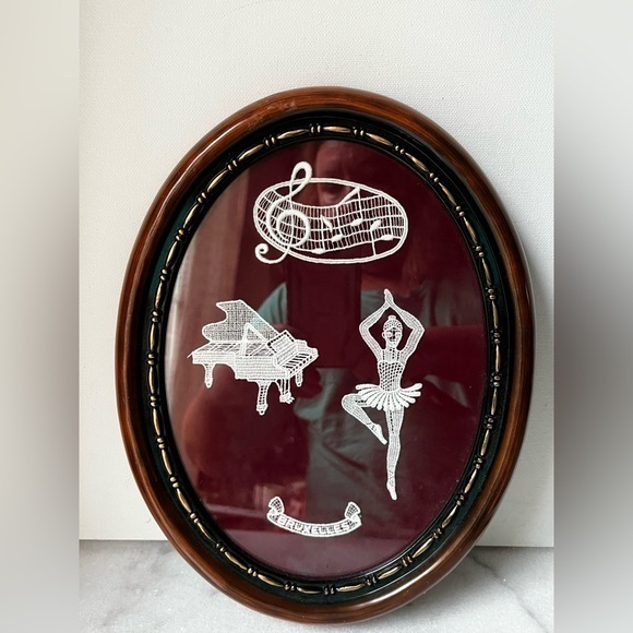 Other - Vintage Elegant Brown and White Musical Wall Art 11”x8”